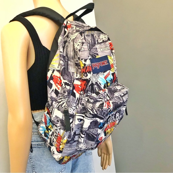 💥REAR Jansport Comic Pop Print Backpack Bold Comic Retro Graphic. - Picture 6 of 13